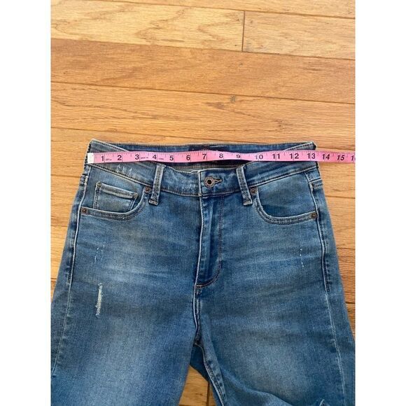 Lucky Brand Bridgette Skinny Womens mid-rise distressed frayed hem jeans sz 2/26 - Picture 9 of 11